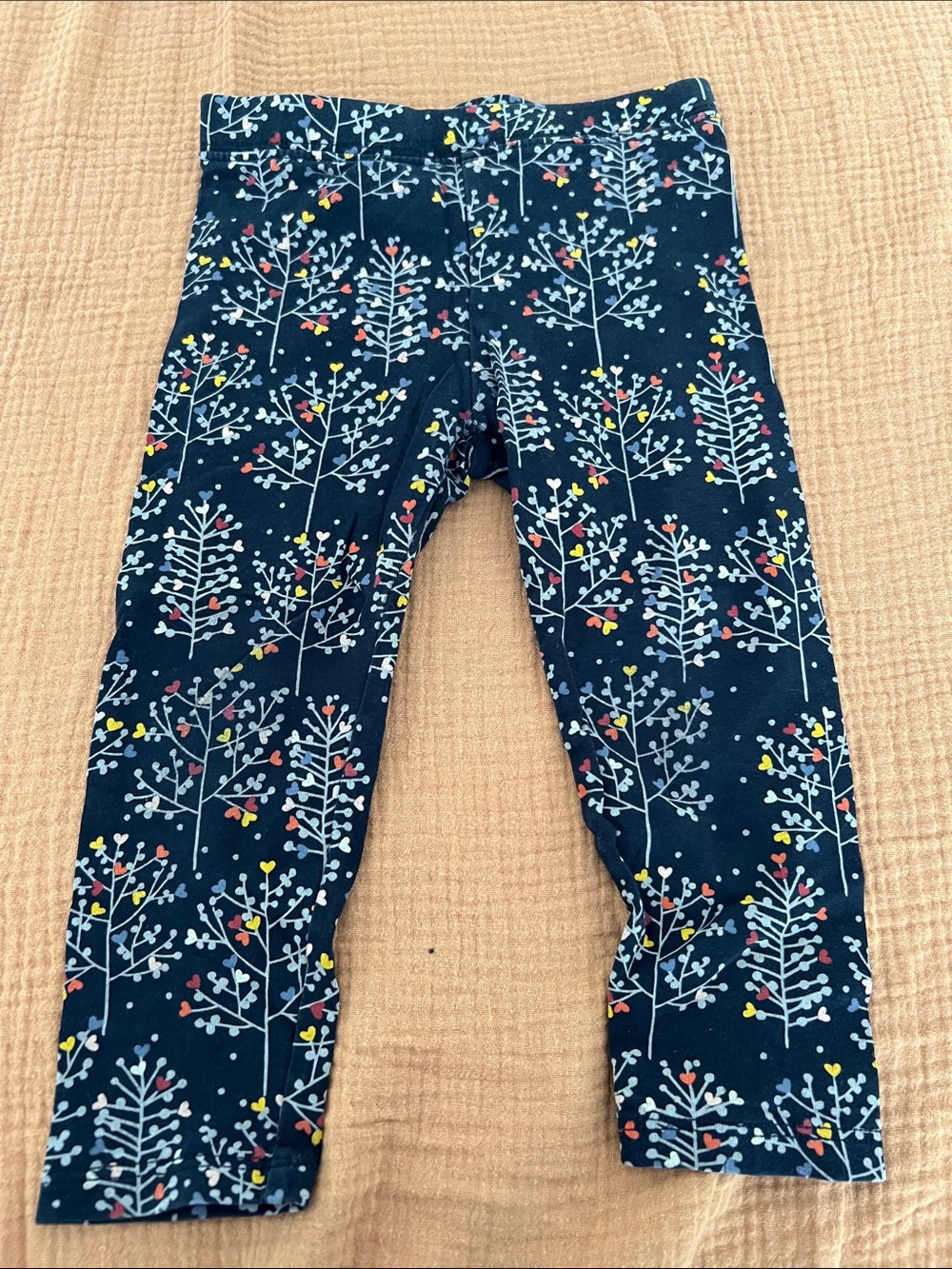 Kids Navy Floral-Print Leggings